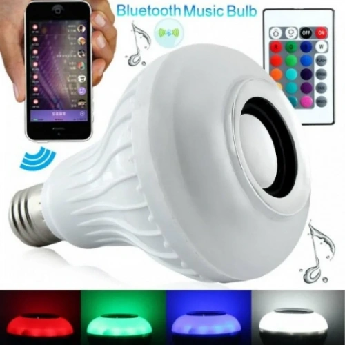 Bluetooth Kumandalı Led Ampul E27 12w Müzik Çalar