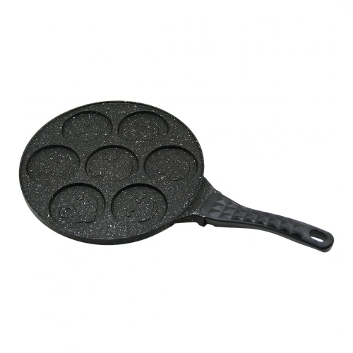 BÖLMELİ EMOJİLİ DÖKÜM PANKEK TAVA 28CM KABARTMA PİRAMİT DESENLİ BAKALİT SAP=18.2CM POŞETLİ AMBALAJ (5365)