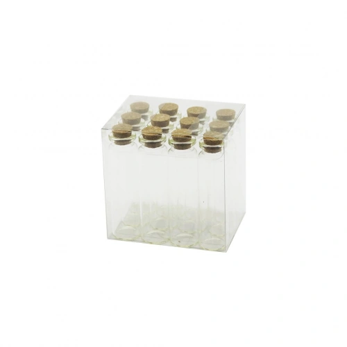 Boş Tüp Cam Şişe - 20 ml - Mantar Kapak