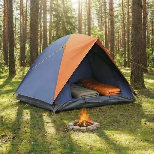 BUFFER® 4 Kişilik Manuel Kurulum Gölgelikli Kamp Çadırı – Aile, Doğa, Piknik ve Outdoor 200x200x135 cm