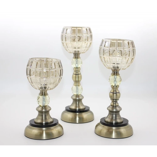 Glass 3-Piece Candelabra