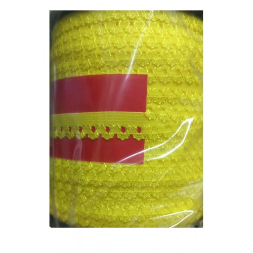 Çamaşır Lastiği Dantelli 1 cm 1 Metre Sarı