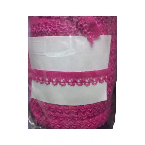 Çamaşır Lastiği Dantelli 1 Cm 75 Metre 1 Top Fuşya
