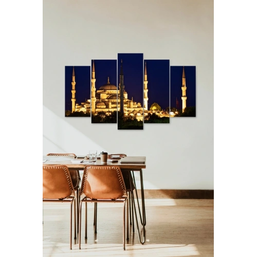 Camii Manzara 5 Parçalı Mdf Tablo 60 x 100