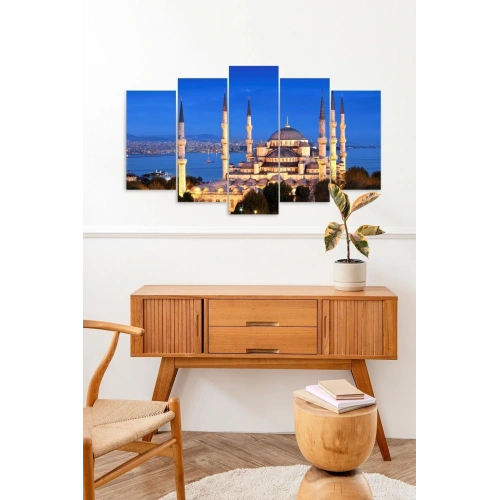 Camii Manzara 5 Parçalı Mdf Tablo 60 x 100