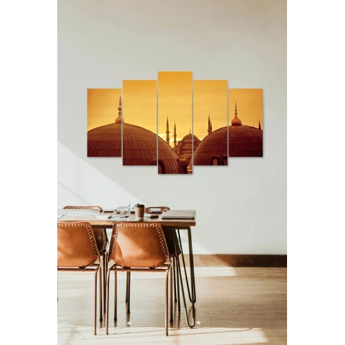 Camii Manzara 5 Parçalı Mdf Tablo 60 x 100