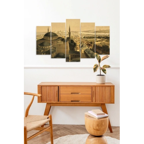 Camii Manzarası 5 Parçalı Mdf Tablo 60 x 100