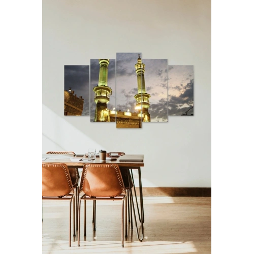 Camii Manzarası 5 Parçalı Mdf Tablo 60 x 100