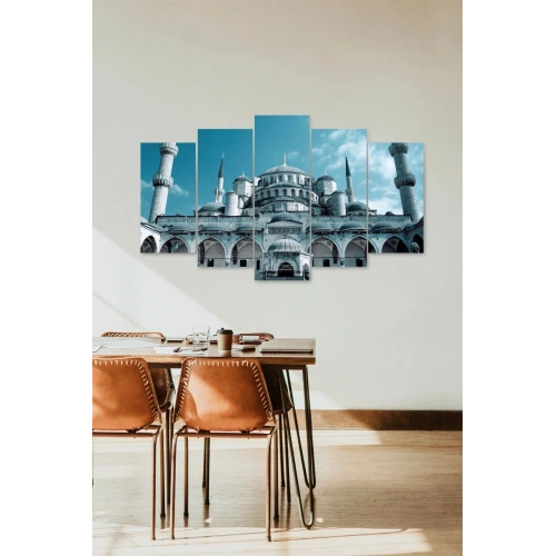 Camii Manzarası 5 Parçalı Mdf Tablo 60 x 100