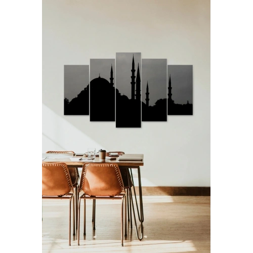 Camii Manzarası 5 Parçalı Mdf Tablo 60 x 100