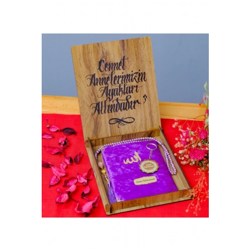 Canım Babaannem Ahşap Kutulu Mor Yasin-i Şerif Seti