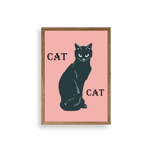 Cat Ahşap Çerçeveli Tablo 17 x 23