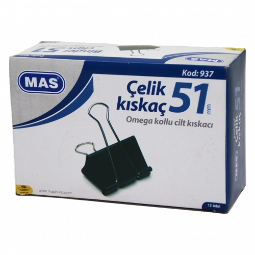 ÇELİK KISKAÇ 51MM 12 PARÇA  OMEGA KOLLU CİLT KISKAÇI (5365)