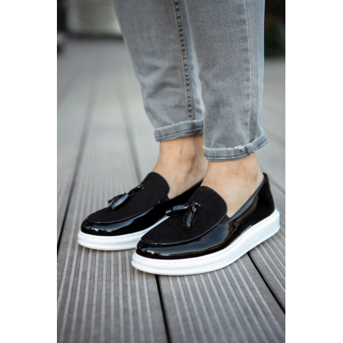 CH002 - RBT Loafer Verniciata Erkek Ayakkabı SIYAH