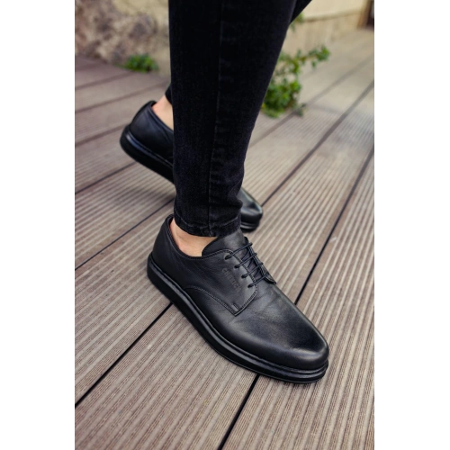 CH003 DST Classic Leather Mens Shoes BLACK