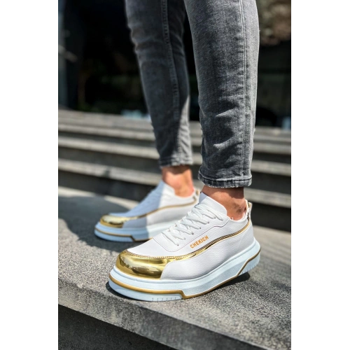 CH041 CBT Renaissance Mens Shoes WHITE/GOLD
