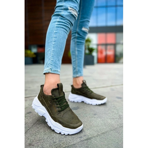 CH089 CBT Low Top Lace Up Mens Shoes KHAKI