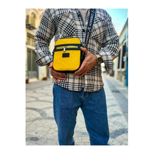 CH102 - Stealht Kare Erkek Çanta SIYAH - SARI