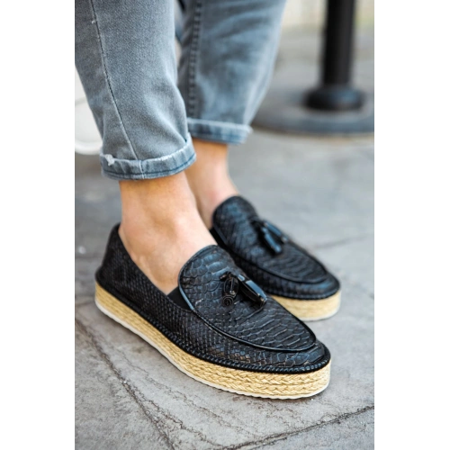 CH119 CBT Tassels Mens Shoes BLACK