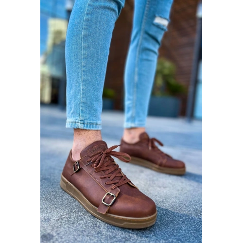 CH191 - CKT Side Buckle Erkek Ayakkabı TABA