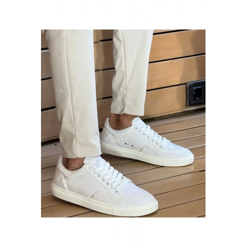 CH2505 - Keten Erkek Ayakkabı BEYAZ / BEYAZ