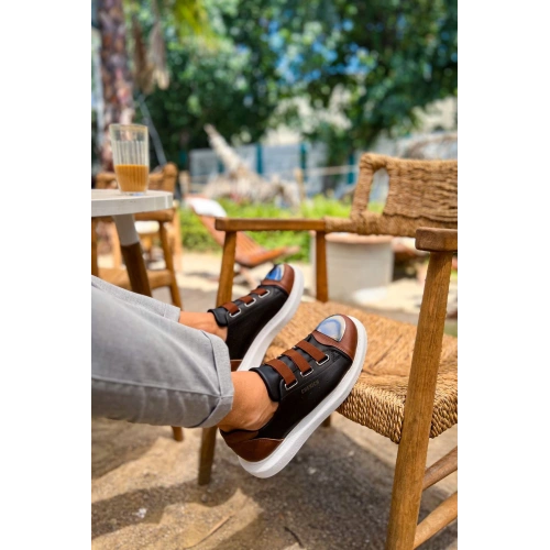 CH251 - GBT Mirror Furry Erkek Ayakkabı SIYAH/TABA