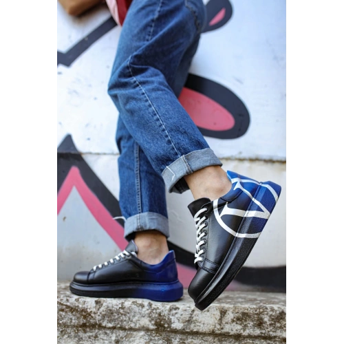 CH254 CBT Paint Mens Shoes 407 V  BLACK / BLUE
