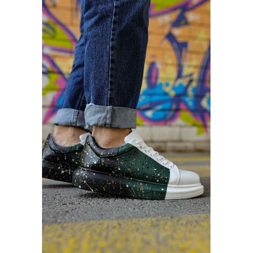 CH254 - CBT Pittura Erkek Ayakkabı 437 BEYAZ / YESIL / SIYAH