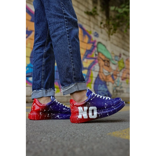 CH254 - CBT Pittura Erkek Ayakkabı 441 MAVI / KIRMIZI YES