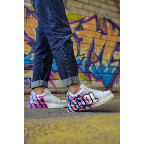 CH254 - CBT Pittura Erkek Ayakkabı 486 PEMBE / MAVI COOL