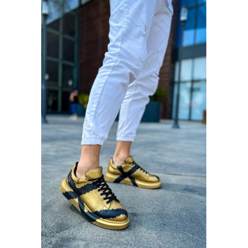 CH254 - CST Pittura Erkek Ayakkabı 549 GOLD SIYAH X
