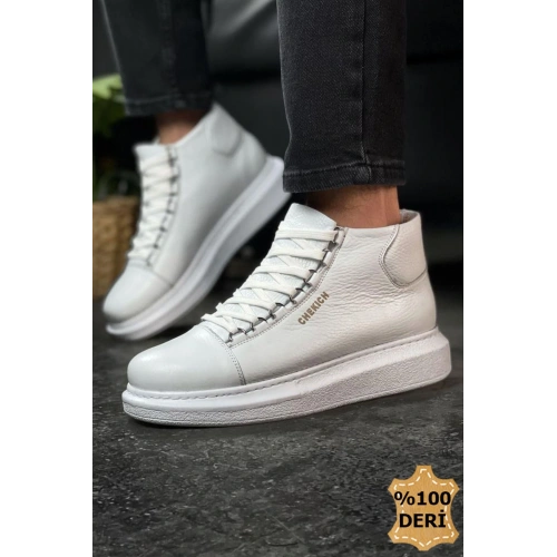 CH258 - DBT Roma Deri Erkek Bot BEYAZ