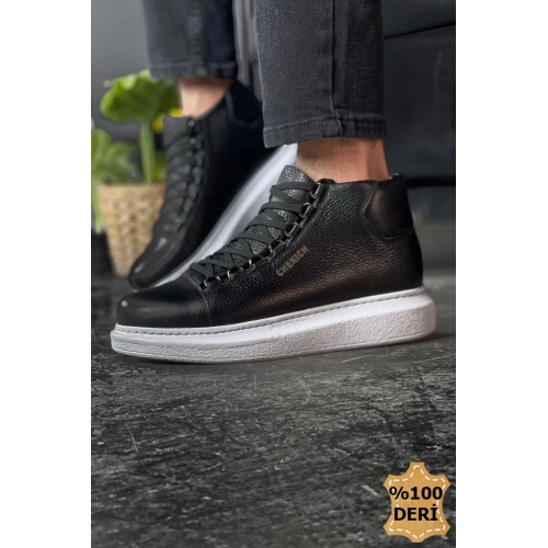 CH258 - DBT Roma Deri Erkek Bot SIYAH