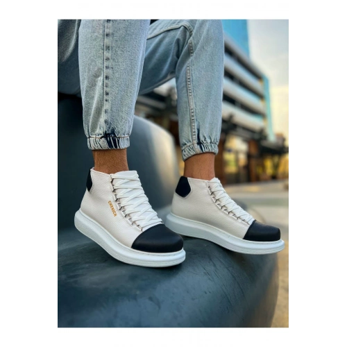 CH258 GBT Roma Colorful Mens Boots WHITE/BLACK