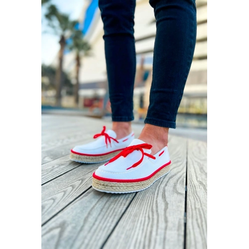 CH311 - Espadril Erkek Ayakkabı BEYAZ/KIRMIZI
