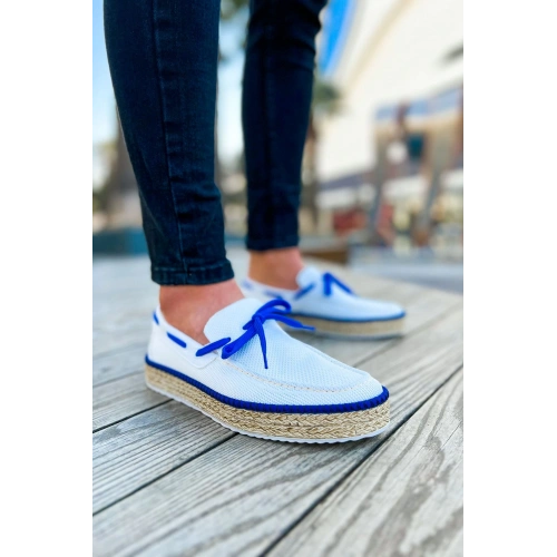 CH311 - Espadril Erkek Ayakkabı BEYAZ / SAX MAVI