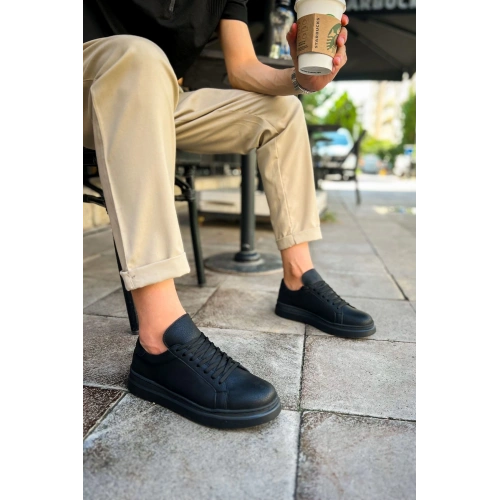 CH979 Santoni CRT Sports Mens Shoes BLACK