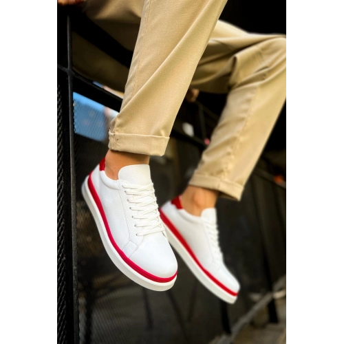 CH979 Santoni GBT Mens Sports Shoes WHITE/RED