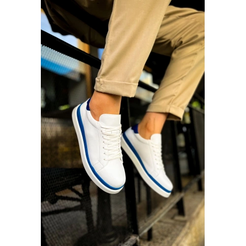 CH979 Santoni GBT Mens Sports Shoes WHITE/BLUE