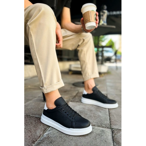 CH979 - Santoni GBT Spor Erkek Ayakkabı SIYAH/BEYAZ