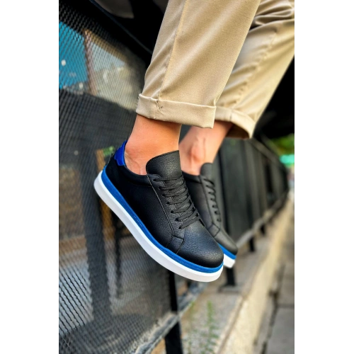 CH979 Santoni GBT Mens Sports Shoes BLACK/BLUE