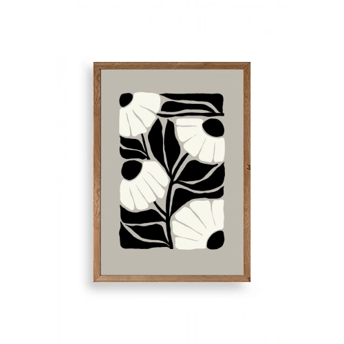 Çiçek Ahşap Çerçeveli Tablo 17 x 23