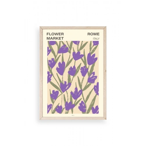 Çiçek Ahşap Çerçeveli Tablo 17 x 23