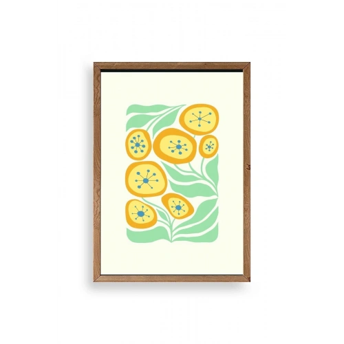 Çiçek Ahşap Çerçeveli Tablo 17 x 23