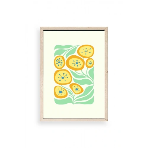 Çiçek Ahşap Çerçeveli Tablo 17 x 23