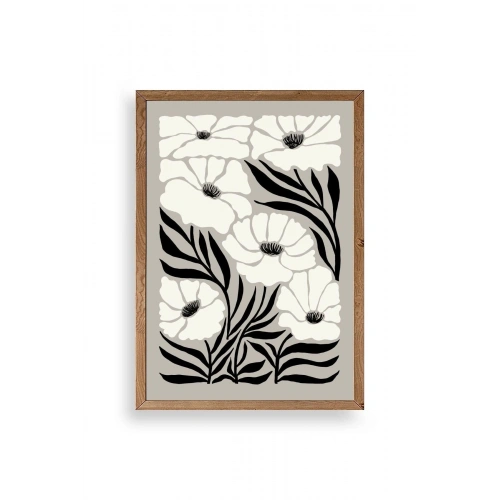 Çiçek Ahşap Çerçeveli Tablo 17 x 23