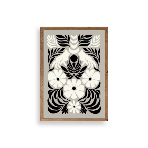 Çiçek Ahşap Çerçeveli Tablo 17 x 23