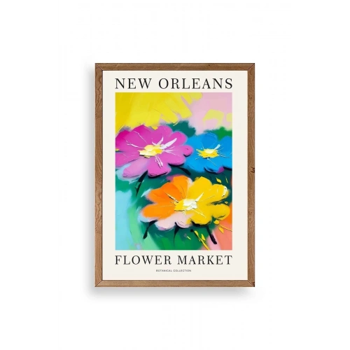 Çiçek Ahşap Çerçeveli Tablo 17 x 23