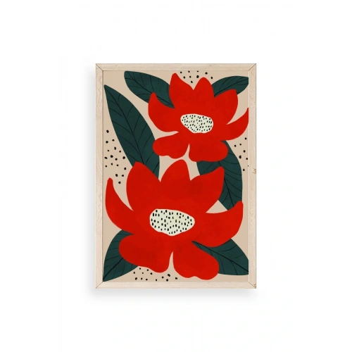 Çiçek Ahşap Çerçeveli Tablo 17 x 23