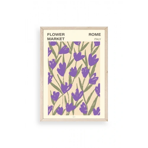 Çiçek Ahşap Çerçeveli Tablo 17 x 23